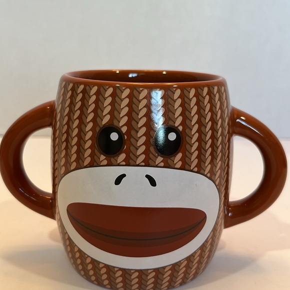 Brown Monkey Face Mug double handled USED - Picture 2 of 6